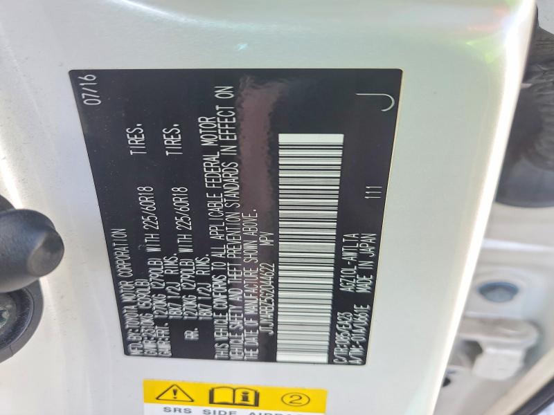 59619016 :رقم المزاد ، JTJYARBZ5G2044622 vin ، 2016 Lexus Nx 200t مزاد بيع