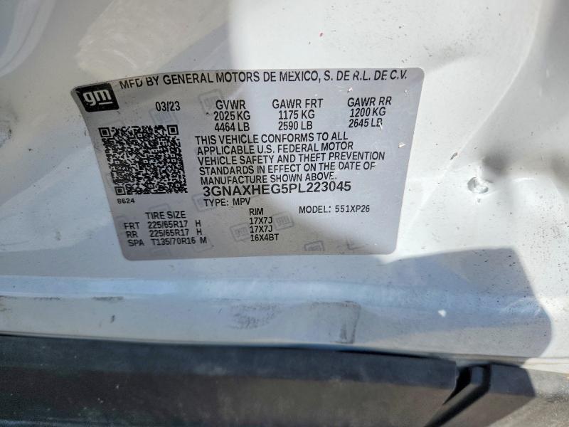 2023 Chevrolet Equinox მანქანა იყიდება აუქციონზე, vin: 3GNAXHEG5PL223045, აუქციონის ნომერი: 59308106