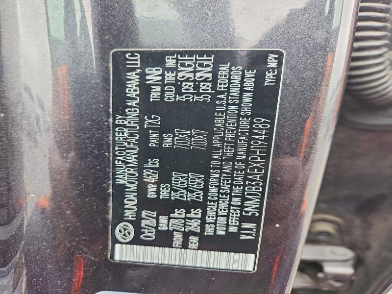 62323796 :رقم المزاد ، 5NMJB3AEXPH194489 vin ، 2023 Hyundai Tucson مزاد بيع