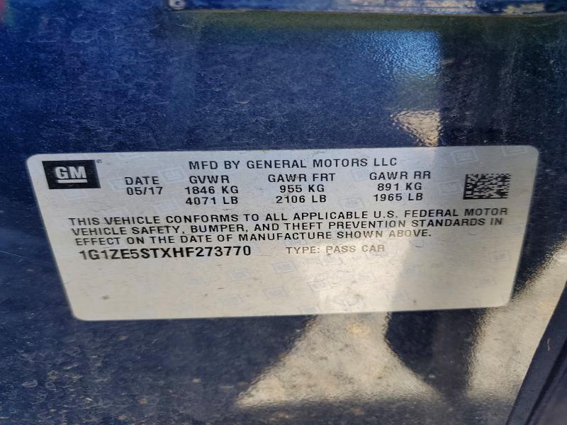 Продажа на аукционе авто 2017 Chevrolet Malibu, vin: 1G1ZE5STXHF273770, номер лота: 60831576