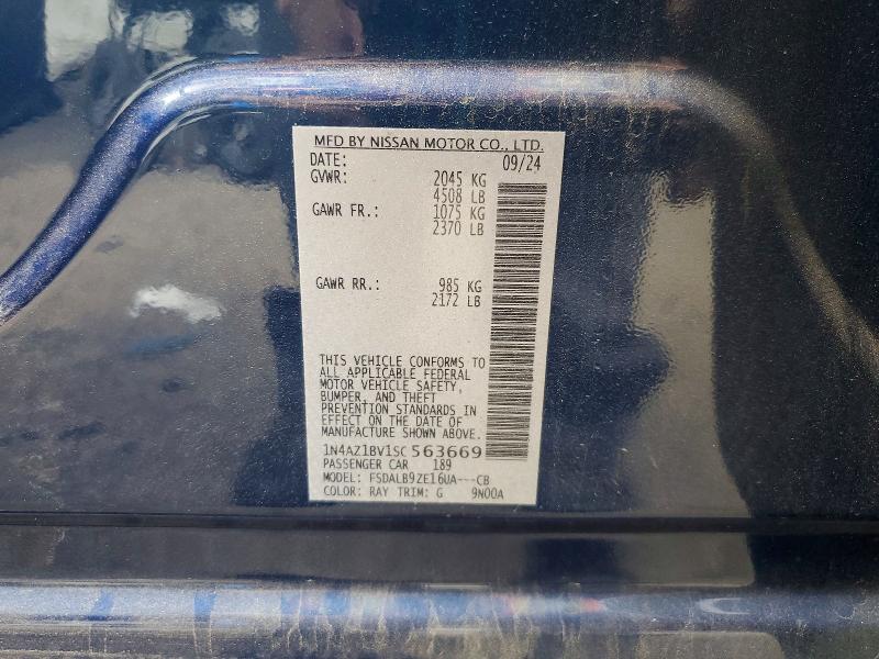 61816736 :رقم المزاد ، 1N4AZ1BV1SC563669 vin ، 2025 Nissan Leaf مزاد بيع