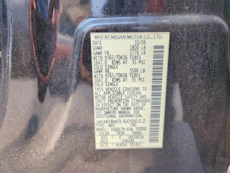 Aukcja sprzedaży 2007 Nissan Pathfinder, vin: 5N1AR18UX7C609012, numer aukcji: 63215416