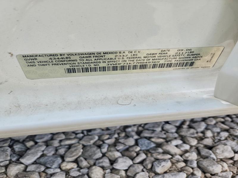 2007 Volkswagen Jetta მანქანა იყიდება აუქციონზე, vin: 3VWHF71K77M049369, აუქციონის ნომერი: 61232256