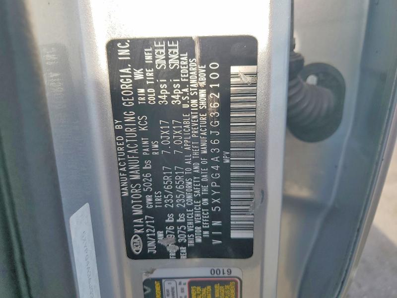 Aukcja sprzedaży 2018 Kia Sorento, vin: 5XYPG4A36JG362100, numer aukcji: 63307226