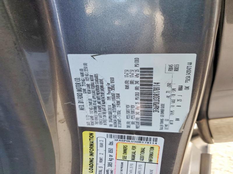 Продажа на аукционе авто 2013 Ford Fusion, vin: 3FA6P0LU3DR178114, номер лота: 62110156