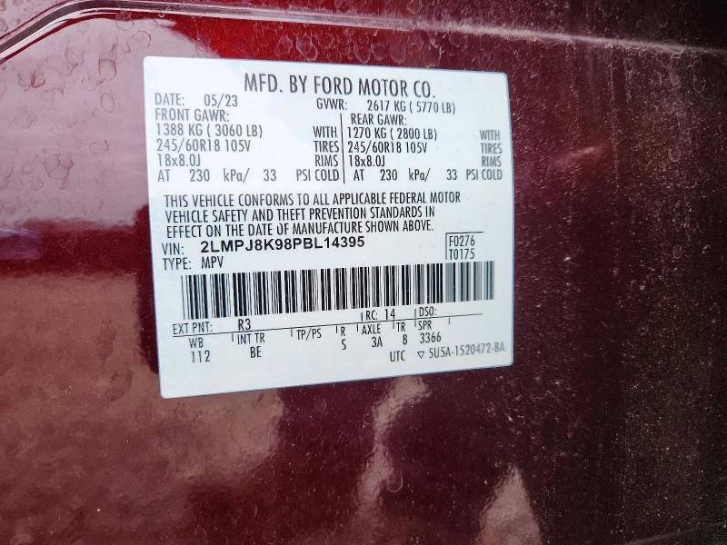 Продаж на аукціоні авто 2023 Lincoln Nautilus, vin: 2LMPJ8K98PBL14395, номер лоту: 61319176