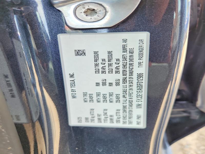 Продаж на аукціоні авто 2025 Tesla Model 3, vin: 5YJ3E1EA6SF012986, номер лоту: 63005236
