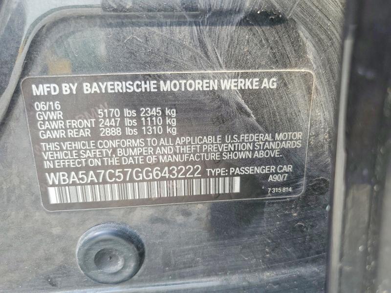 Продаж на аукціоні авто 2016 Bmw 528, vin: WBA5A7C57GG643222, номер лоту: 60013246