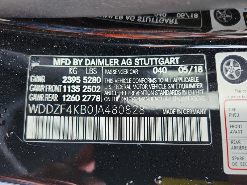 Продажа на аукционе авто 2018 Mercedes-benz E, vin: WDDZF4KB0JA480828, номер лота: 59850756