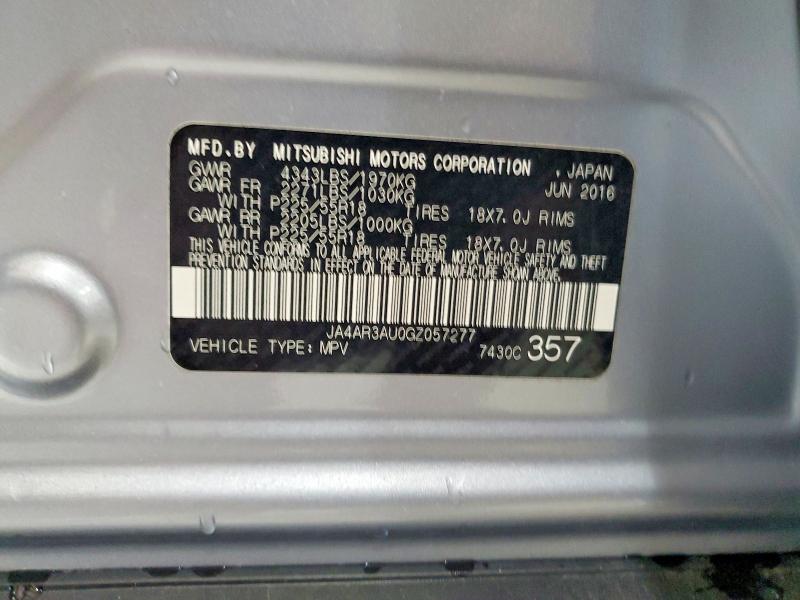 60507716 :رقم المزاد ، JA4AR3AU0GZ057277 vin ، 2016 Mitsubishi Outlander Sport مزاد بيع