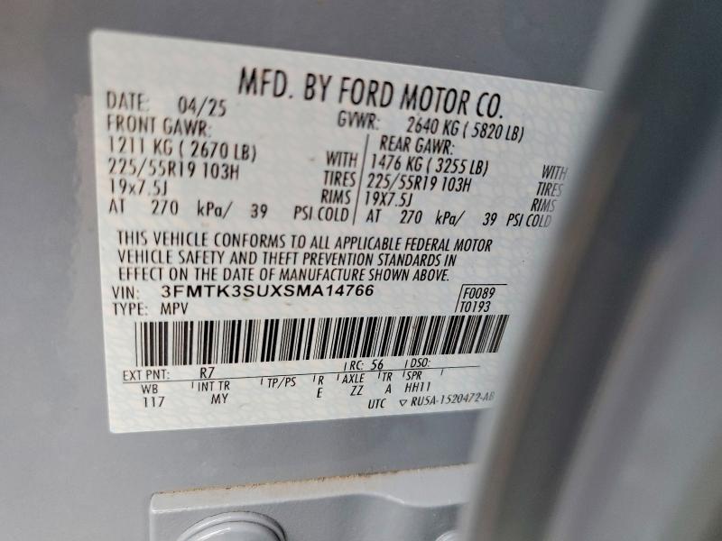 Aukcja sprzedaży 2025 Ford Mustang Mach-e, vin: 3FMTK3SUXSMA14766, numer aukcji: 60516316