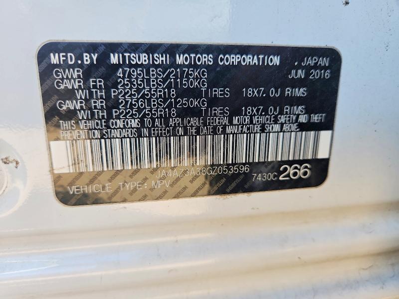 Auction sale of the 2016 Mitsubishi Outlander, vin: JA4AZ3A38GZ053596, lot number: 63351636