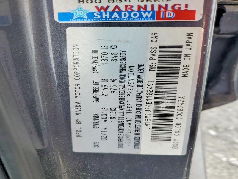 Продажа на аукционе авто 2014 Mazda 3, vin: JM1BM1U74E1182491, номер лота: 62823406