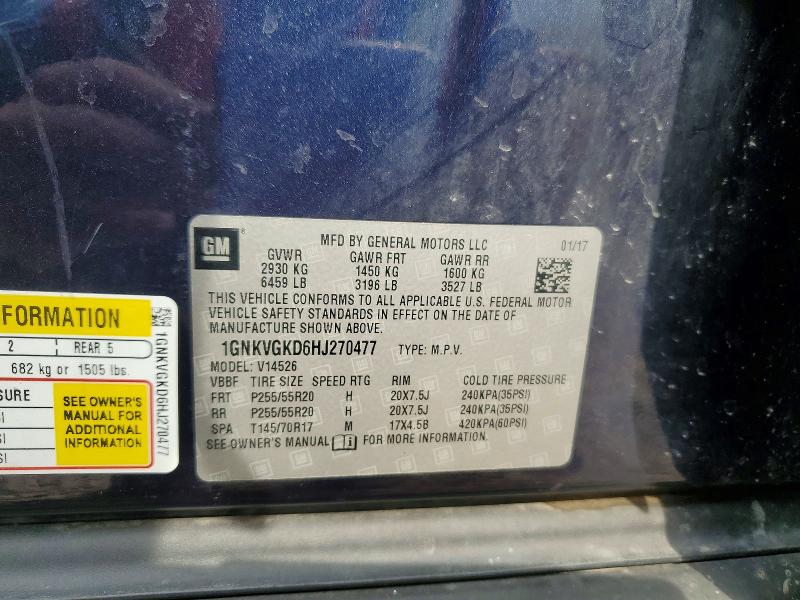 Продажа на аукционе авто 2017 Chevrolet Traverse, vin: 1GNKVGKD6HJ270477, номер лота: 61396656