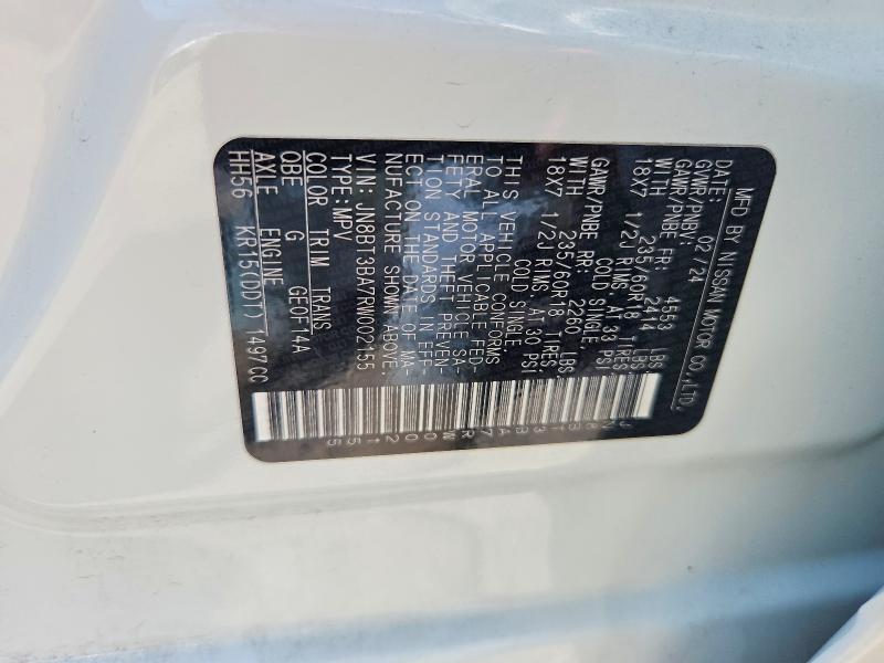 2024 Nissan Rogue მანქანა იყიდება აუქციონზე, vin: JN8BT3BA7RW002155, აუქციონის ნომერი: 60988226