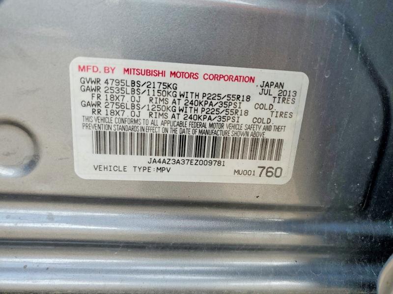Aukcja sprzedaży 2014 Mitsubishi Outlander, vin: JA4AZ3A37EZ009781, numer aukcji: 60034926