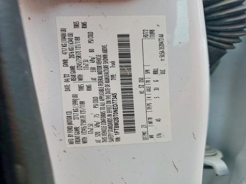 Продажа на аукционе авто 2022 Ford F250, vin: 1FT8W2BT0NED77345, номер лота: 62245466