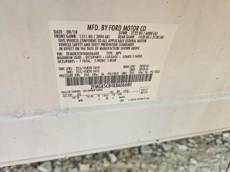 Продаж на аукціоні авто 2019 Ford Flex, vin: 2FMGK5C84KBA06680, номер лоту: 62652626