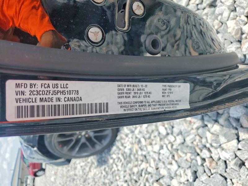 2023 Dodge Challenger მანქანა იყიდება აუქციონზე, vin: 2C3CDZFJ5PH510778, აუქციონის ნომერი: 60506296