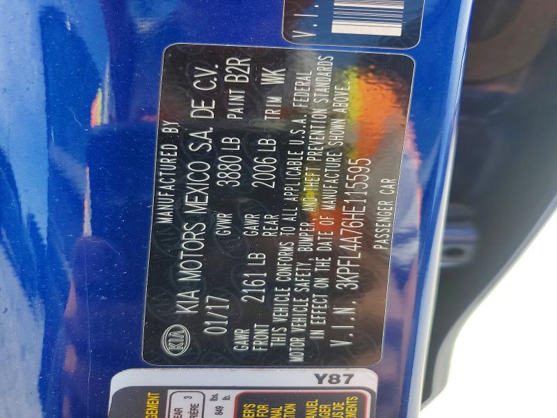 61050516 :رقم المزاد ، 3KPFL4A76HE115595 vin ، 2017 Kia Forte مزاد بيع