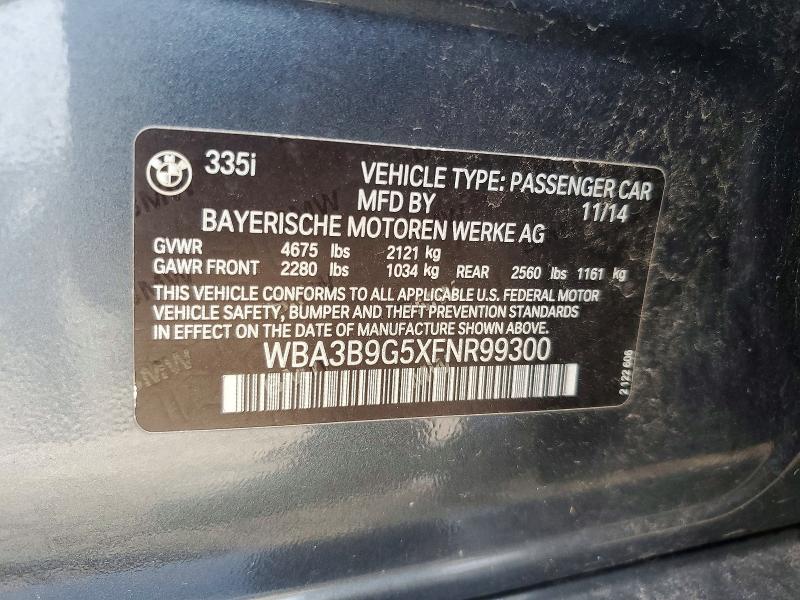Продаж на аукціоні авто 2015 Bmw 335, vin: WBA3B9G5XFNR99300, номер лоту: 61294416