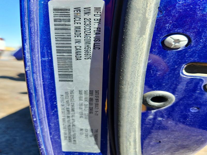 2021 Dodge Challenger მანქანა იყიდება აუქციონზე, vin: 2C3CDZAG0MH596976, აუქციონის ნომერი: 62704996