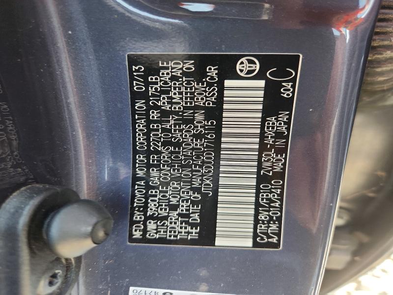 Продаж на аукціоні авто 2013 Toyota Prius, vin: JTDKN3DU0D1716115, номер лоту: 63339576