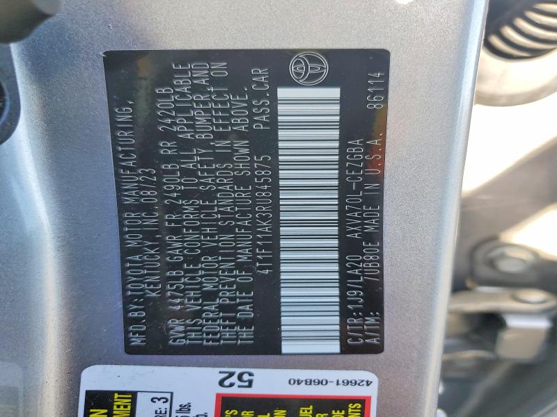 61728326 :رقم المزاد ، 4T1F11AK3RU845875 vin ، 2024 Toyota Camry مزاد بيع