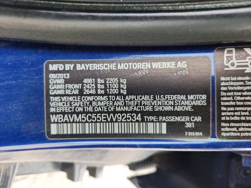 63373976 :رقم المزاد ، WBAVM5C55EVV92534 vin ، 2014 Bmw X1 مزاد بيع