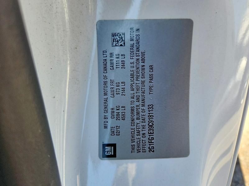2012 Chevrolet Camaro მანქანა იყიდება აუქციონზე, vin: 2G1FG1E39C9181133, აუქციონის ნომერი: 63157466