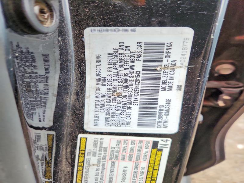 Продаж на аукціоні авто 2004 Toyota Matrix, vin: 2T1KR32E94C281543, номер лоту: 61846066