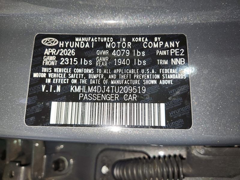 Продажа на аукционе авто 2026 Hyundai Elantra Hybrid, vin: KMHLM4DJ4TU209519, номер лота: 63295736