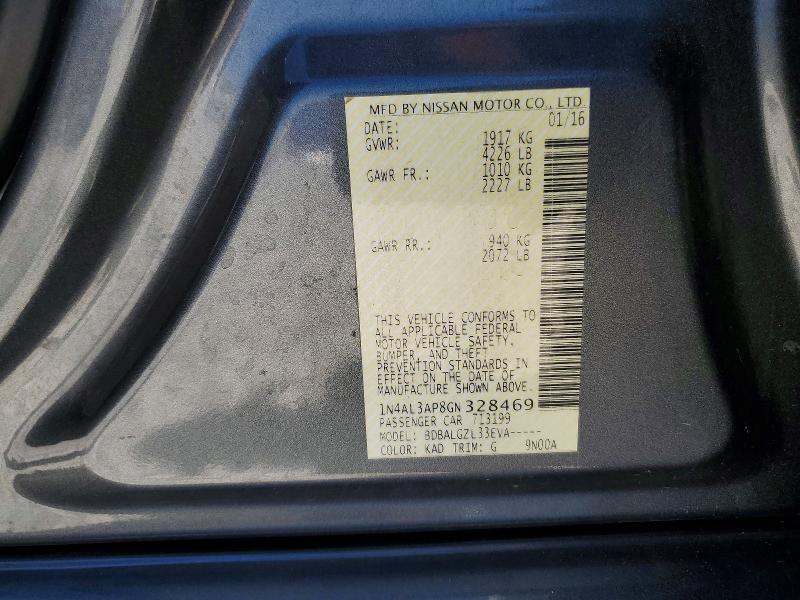 2016 Nissan Altima მანქანა იყიდება აუქციონზე, vin: 1N4AL3AP8GN328469, აუქციონის ნომერი: 63178056