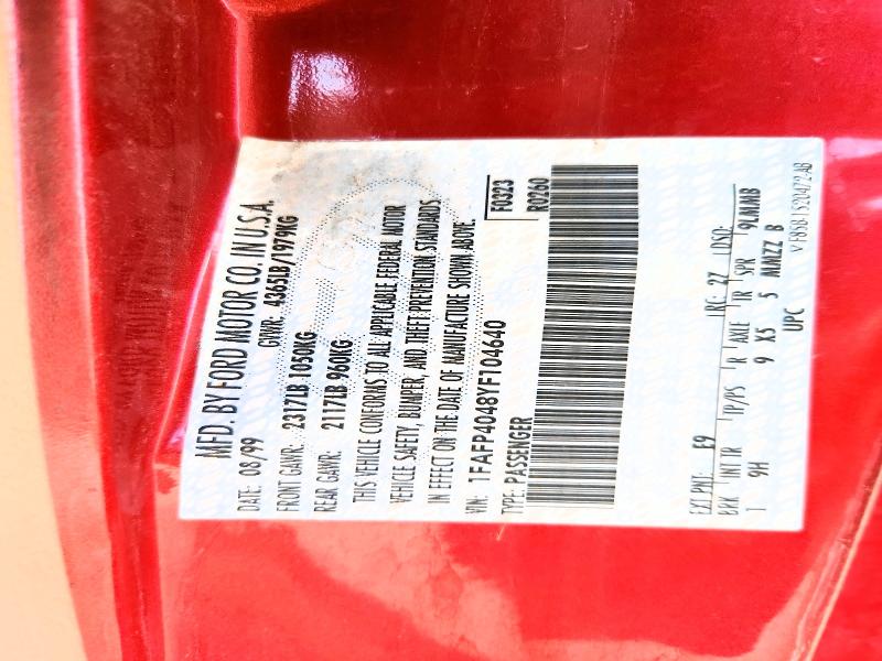 Продажа на аукционе авто 2000 Ford Mustang, vin: 1FAFP4048YF104640, номер лота: 60269796