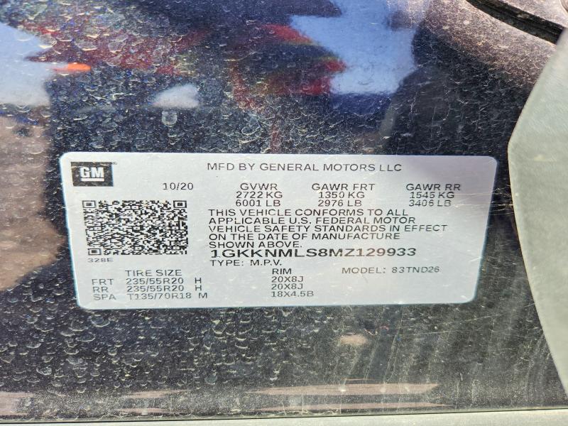 Aukcja sprzedaży 2021 Gmc Acadia, vin: 1GKKNMLS8MZ129933, numer aukcji: 59083446