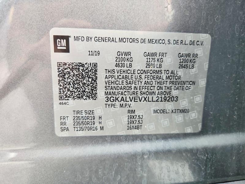 Aukcja sprzedaży 2020 Gmc Terrain, vin: 3GKALVEVXLL219203, numer aukcji: 62004126