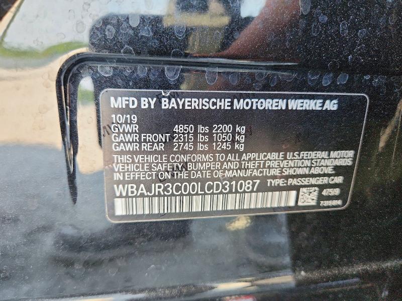 59991716 :رقم المزاد ، WBAJR3C00LCD31087 vin ، 2020 Bmw 530 مزاد بيع