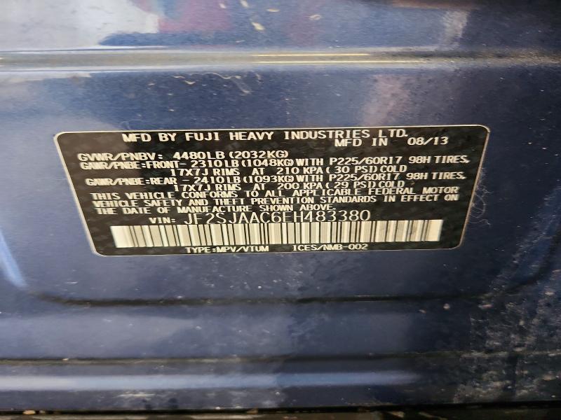 2014 Subaru Forester მანქანა იყიდება აუქციონზე, vin: JF2SJAAC6EH483380, აუქციონის ნომერი: 59664116