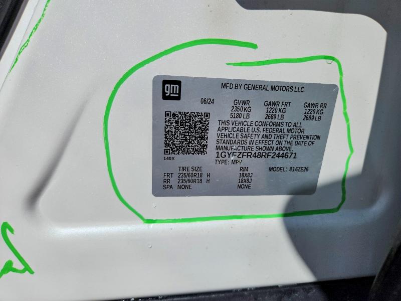 2024 Cadillac Xt4 მანქანა იყიდება აუქციონზე, vin: 1GYFZFR48RF244671, აუქციონის ნომერი: 59844496