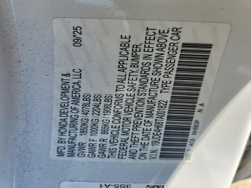 Продаж на аукціоні авто 2026 Acura Integra, vin: 19UDE4H68TA001822, номер лоту: 59729396