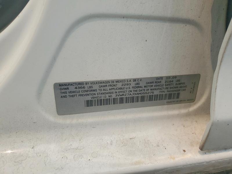 60270386 :رقم المزاد ، 3VWRZ7AJ3AM055275 vin ، 2010 Volkswagen Jetta مزاد بيع