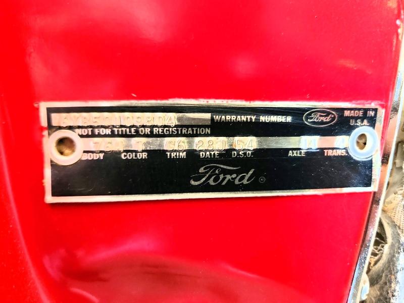60604586 :رقم المزاد ، 6Y85Q109804 vin ، 1966 Ford T Bird مزاد بيع