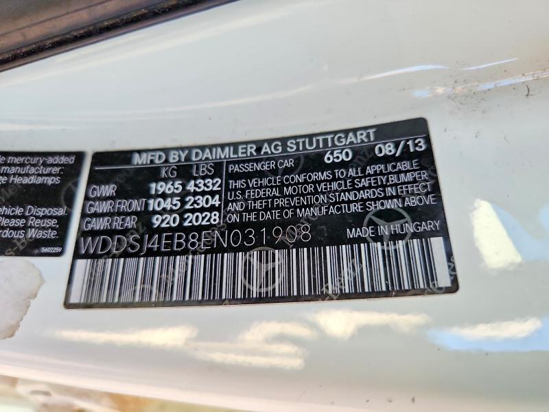 2014 Mercedes-benz Cla მანქანა იყიდება აუქციონზე, vin: WDDSJ4EB8EN031908, აუქციონის ნომერი: 59977406