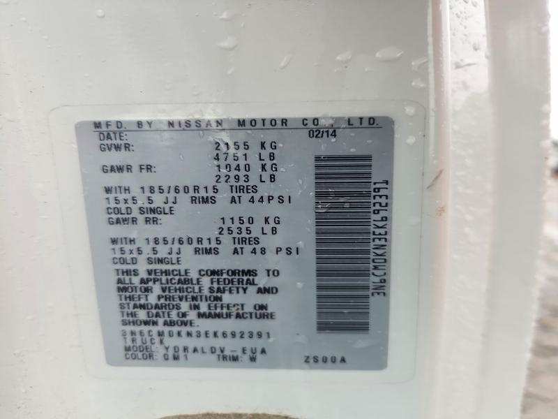 65059966 :رقم المزاد ، 3N6CM0KN3EK692391 vin ، 2014 Nissan Nv200 مزاد بيع