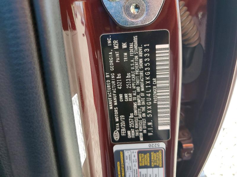 Auction sale of the 2019 Kia Optima, vin: 5XXGU4L1XKG353331, lot number: 61181446