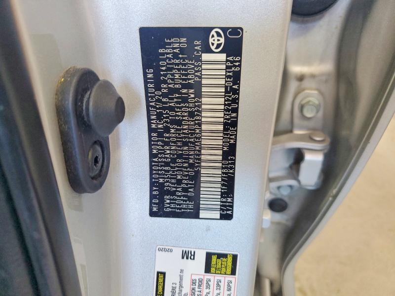 58839256 :رقم المزاد ، 5YFEPMAE6MP187212 vin ، 2021 Toyota Corolla مزاد بيع