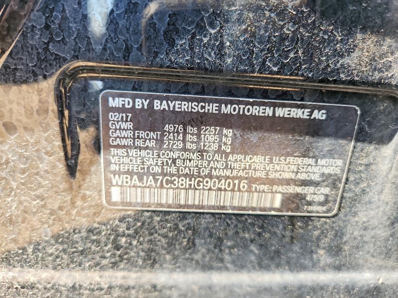 2017 Bmw 530 მანქანა იყიდება აუქციონზე, vin: WBAJA7C38HG904016, აუქციონის ნომერი: 62283466