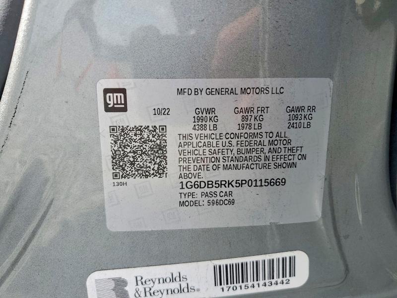 Aukcja sprzedaży 2023 Cadillac Ct4, vin: 1G6DB5RK5P0115669, numer aukcji: 61926346