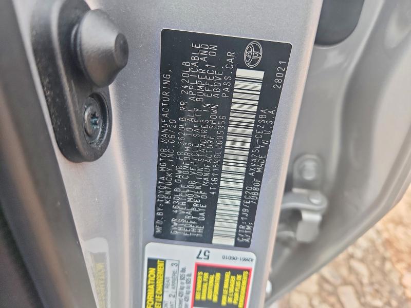 Aukcja sprzedaży 2020 Toyota Camry, vin: 4T1G11BK6LU005356, numer aukcji: 59886726