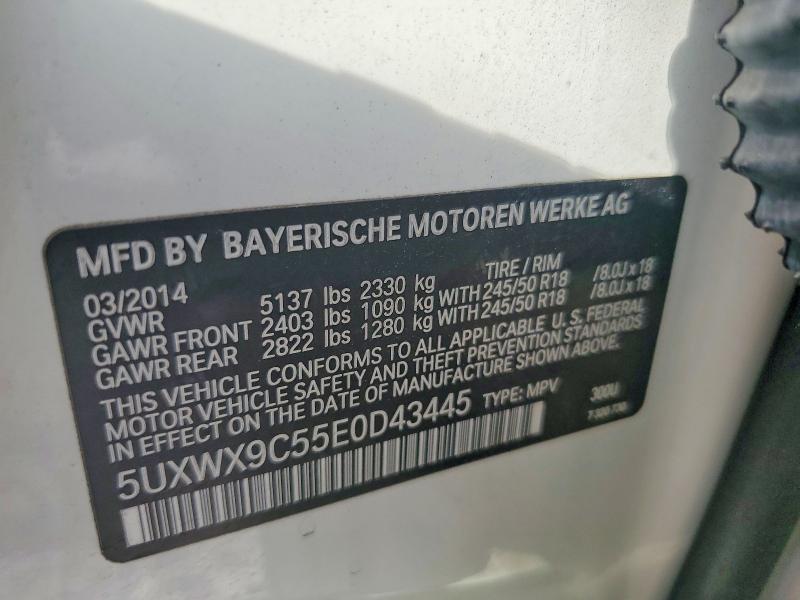Продажа на аукционе авто 2014 Bmw X3, vin: 5UXWX9C55E0D43445, номер лота: 61462996